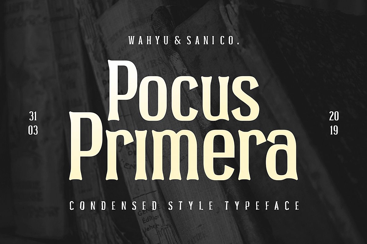 Pocus Primera | Condensed Style Font example image 1