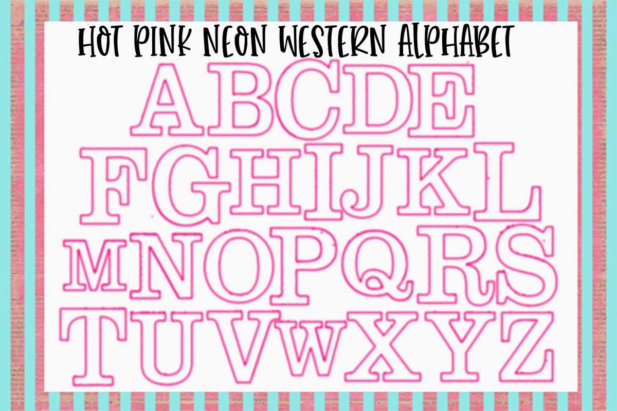 Hot Pink Neon Western Alphabet example image 1