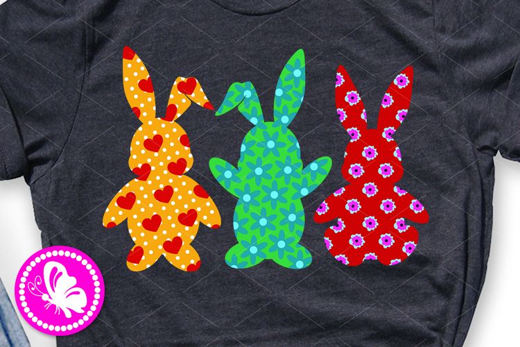 Happy Easter svg Bunnies Sublimation png design Rabbit Eps example image 1