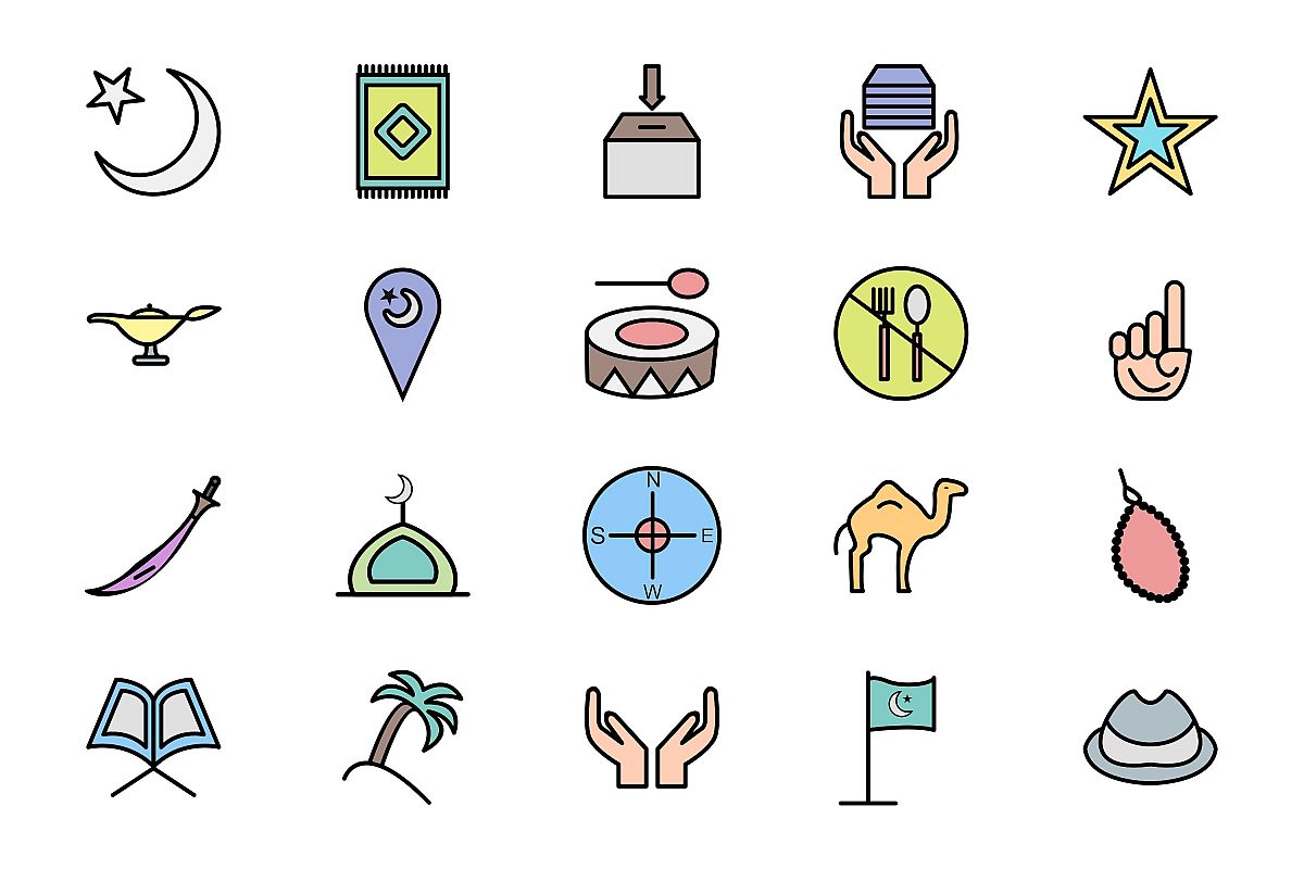 Set Of Ramadan Icons example image 1