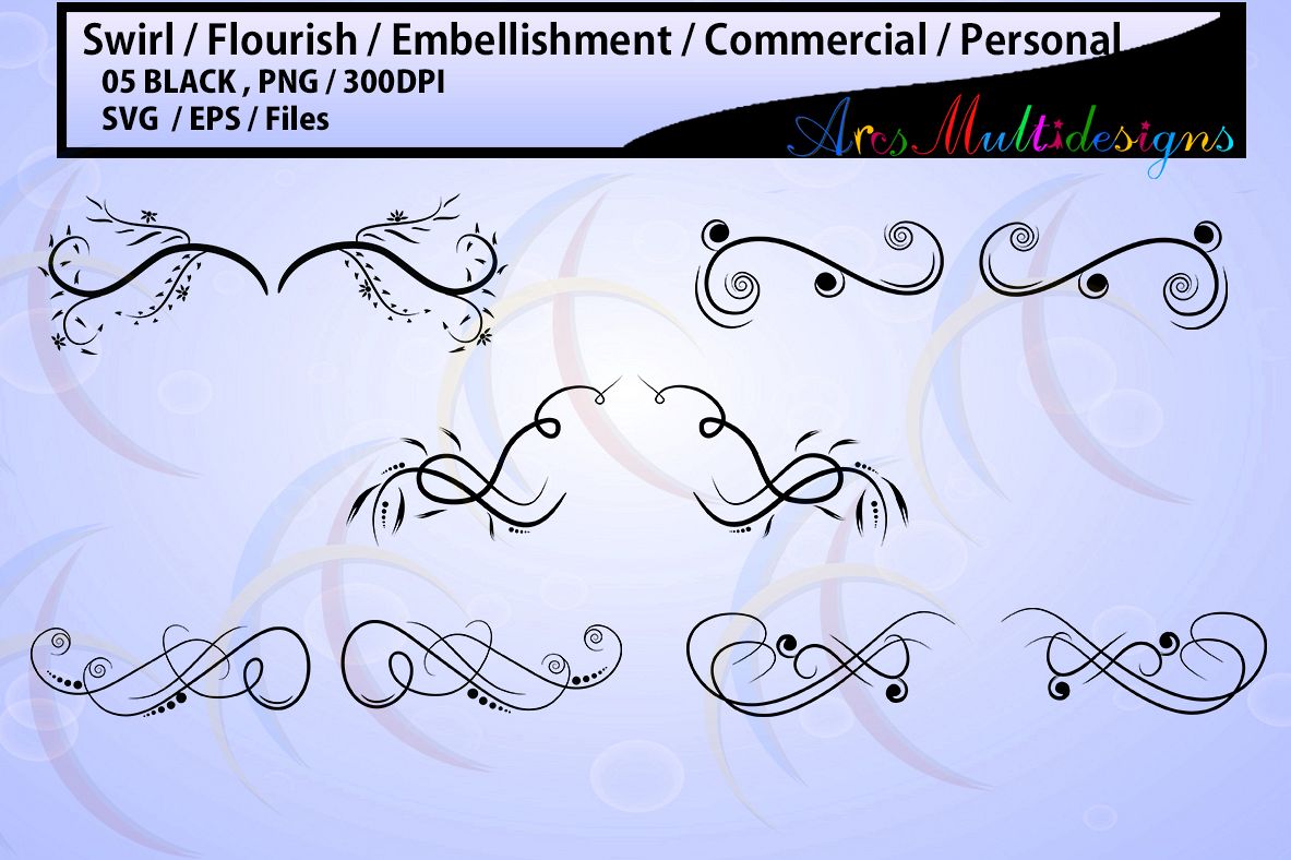 embellishment / swirl / flourish / COMMERCIAL USE / Personal use / SVG / Eps / Png / high quality printable / wedding / for crafts example image 1