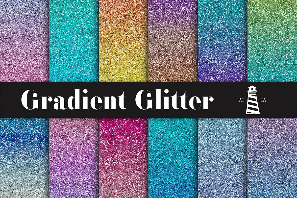 Gradient Glitter Digital Paper example image 1