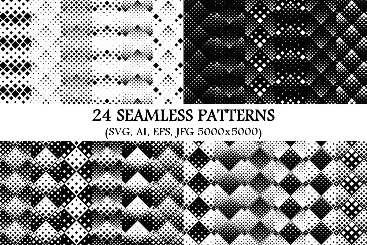 24 Seamless Square Patterns example image 1