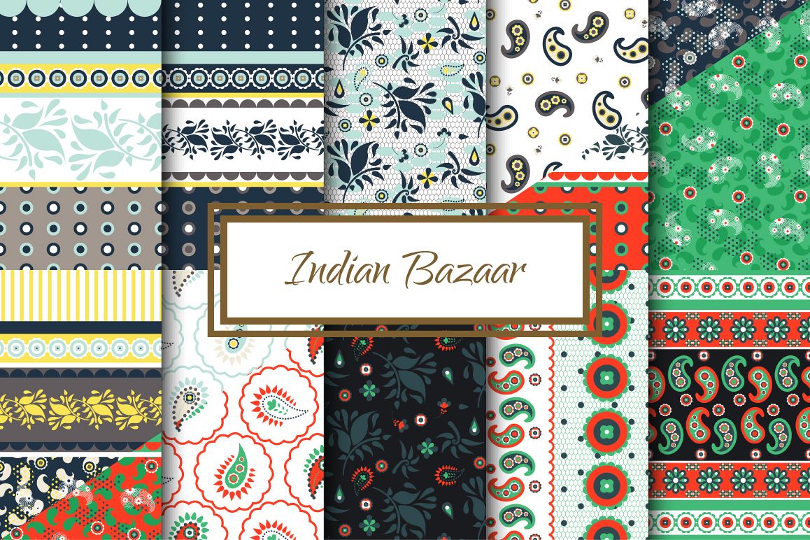 Indian Bazaar Seamless Patterns example image 1