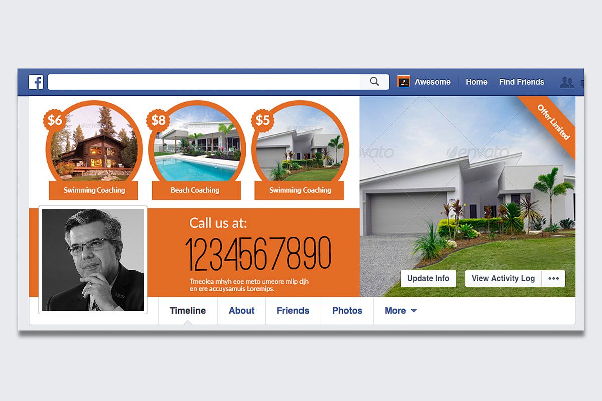 Real Estate Facebook Timeline Cover example image 1