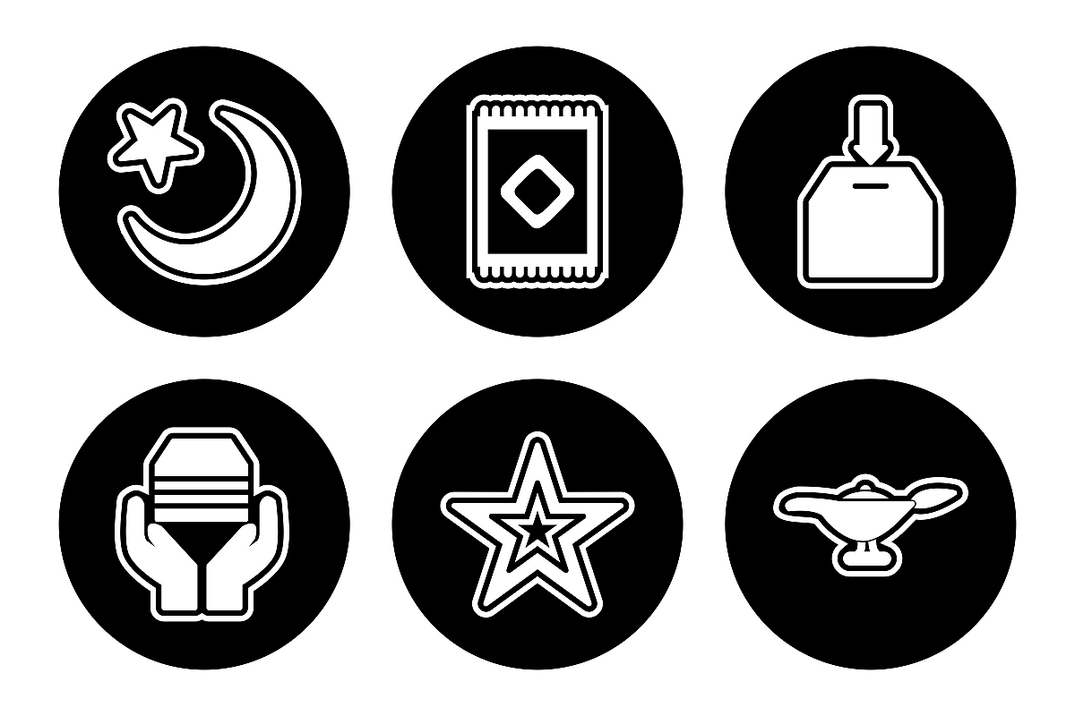 Set Of Ramadan Icons example image 1