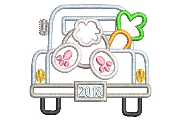 Bunny Truck Applique example image 1