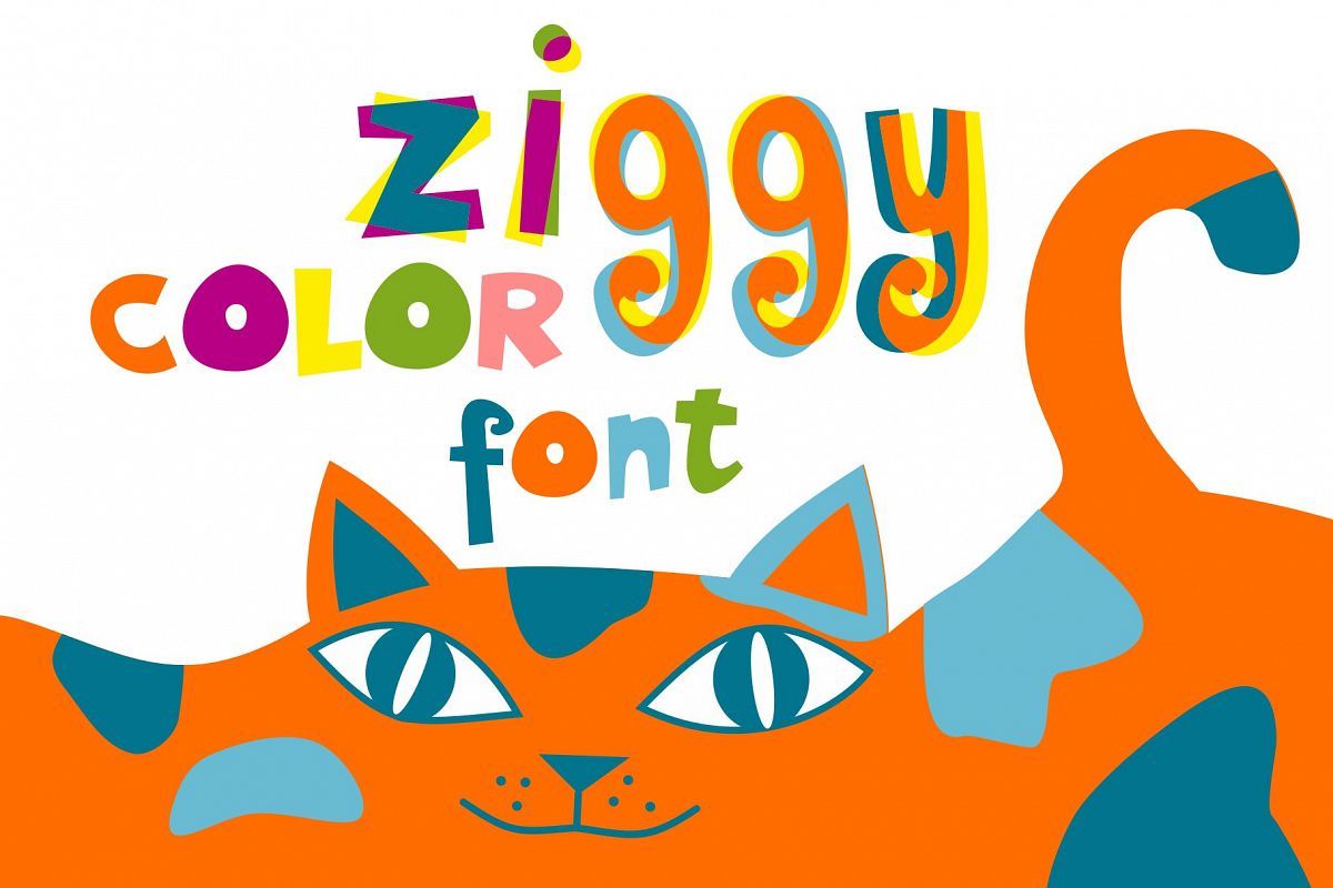 Ziggy color font example image 1