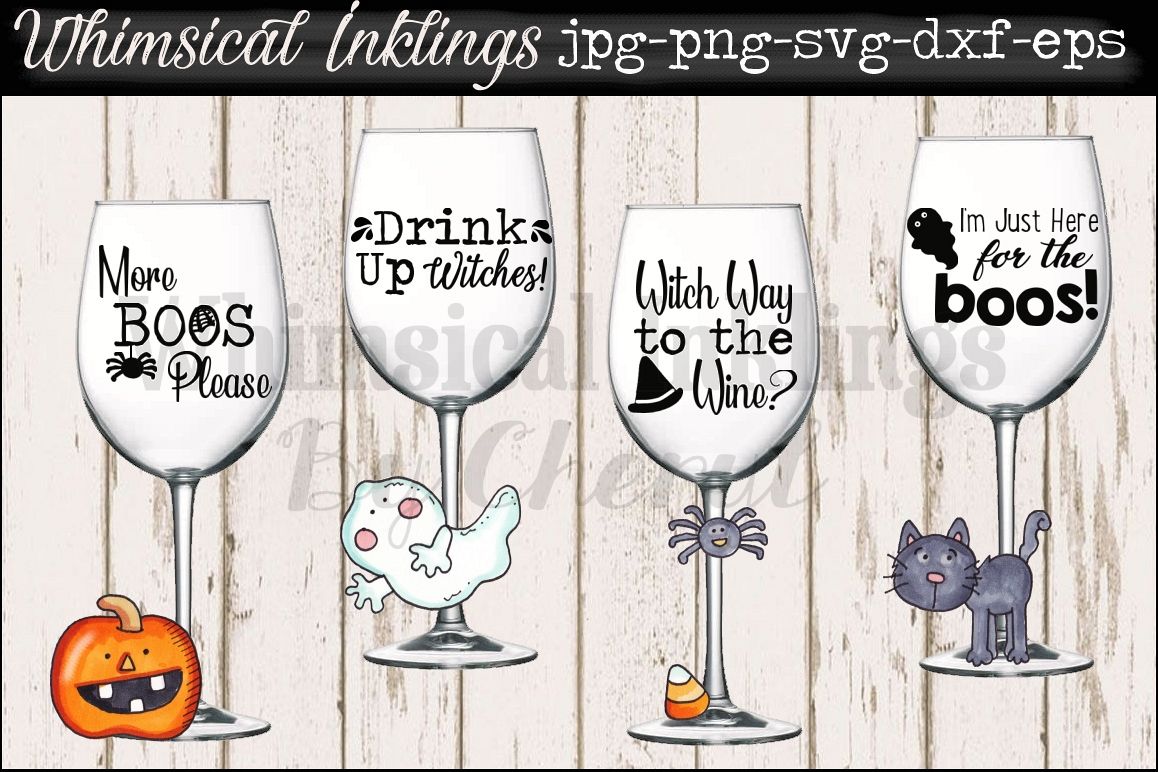 More Boos~ Halloween Wine and Cocktail SVG Files example image 1