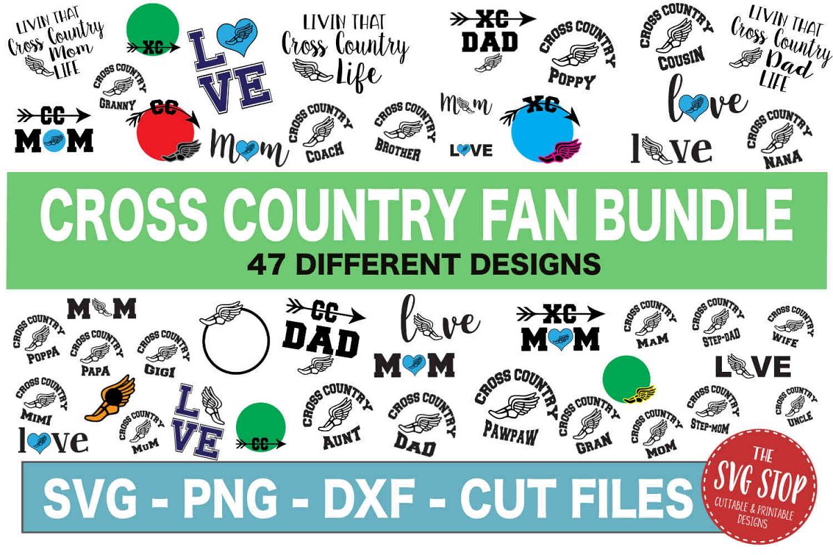 Cross Country SVG Bundle -SVG, PNG, DXF example image 1