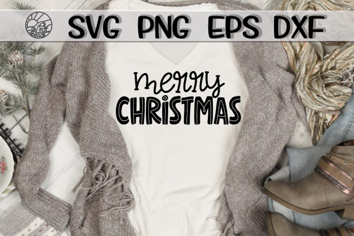 Merry Christmas - Doodle - SVG PNG EPS DXF example image 1