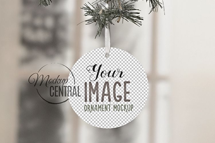 Blank Circle Round Christmas Ornament Mockup Png Template