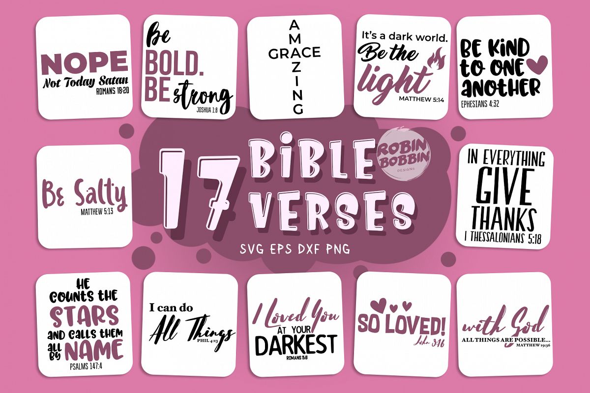 Bible Verses SVG Bundle - Religious Christian Blessed Bundle example image 1