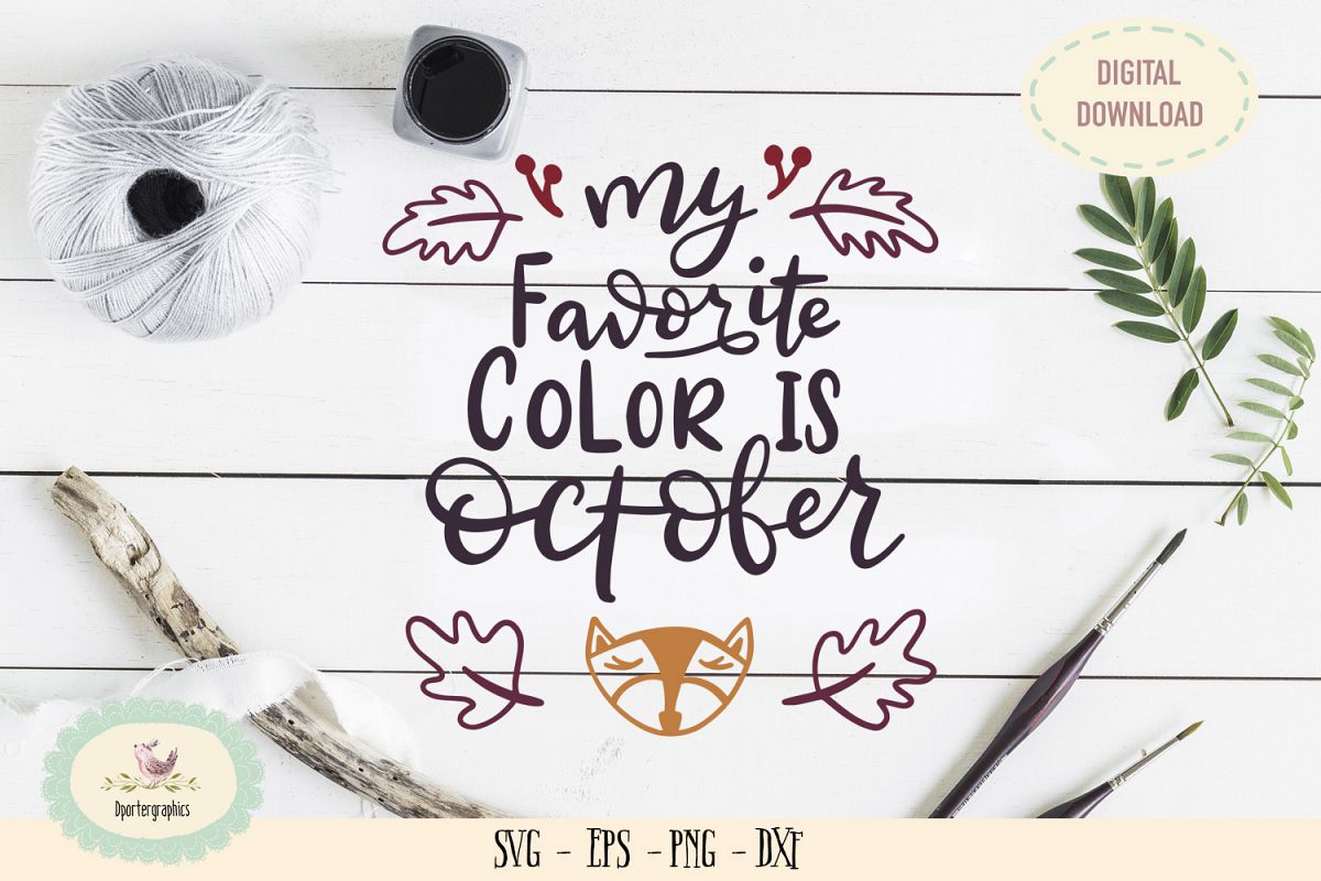 My favorite color is october SVG PNG fall season example image 1