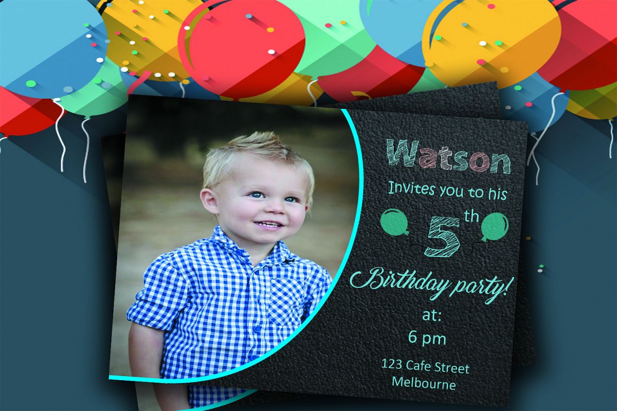 Birthday invitation card example image 1