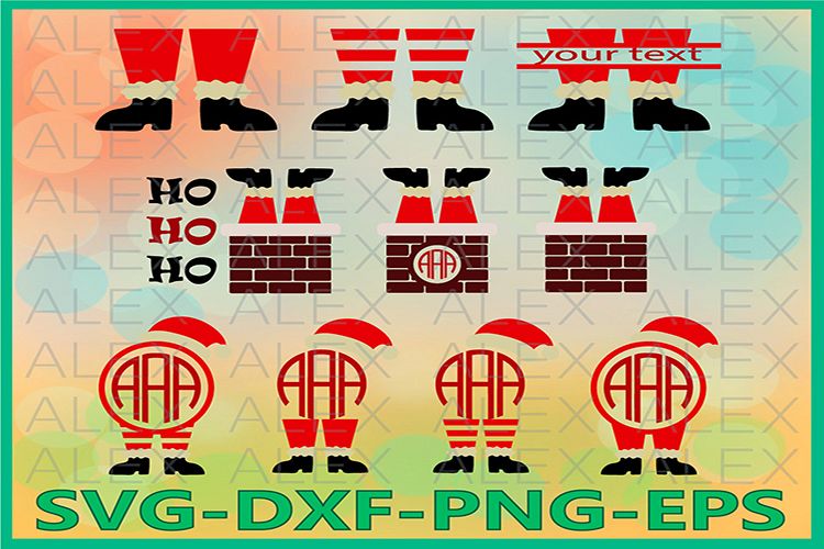 Santa In The Chimney, Christmas Svg, Santa Svg, Santa Legs example image 1