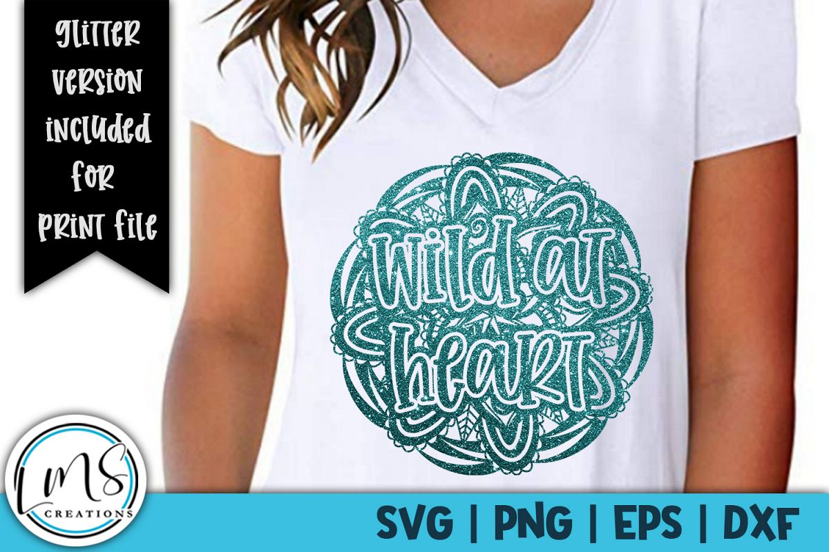 Mandala - Wild at Heart SVG, PNG, EPS, DXF example image 1