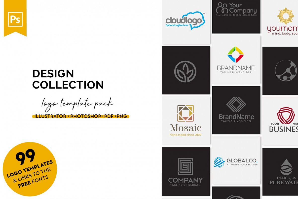 99 Logo Designs Collection Pack example image 1
