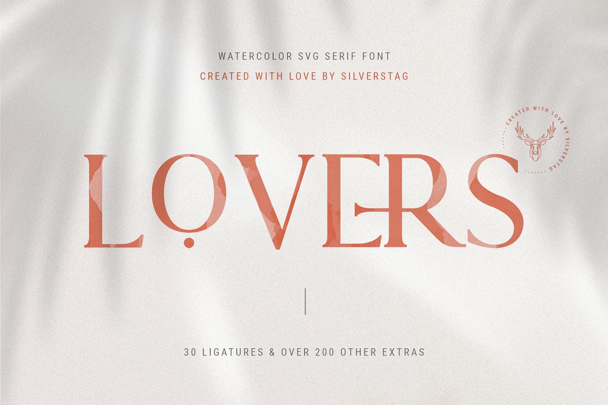 Lovers SVG Serif Watercolor Modern Font & Extras example image 1