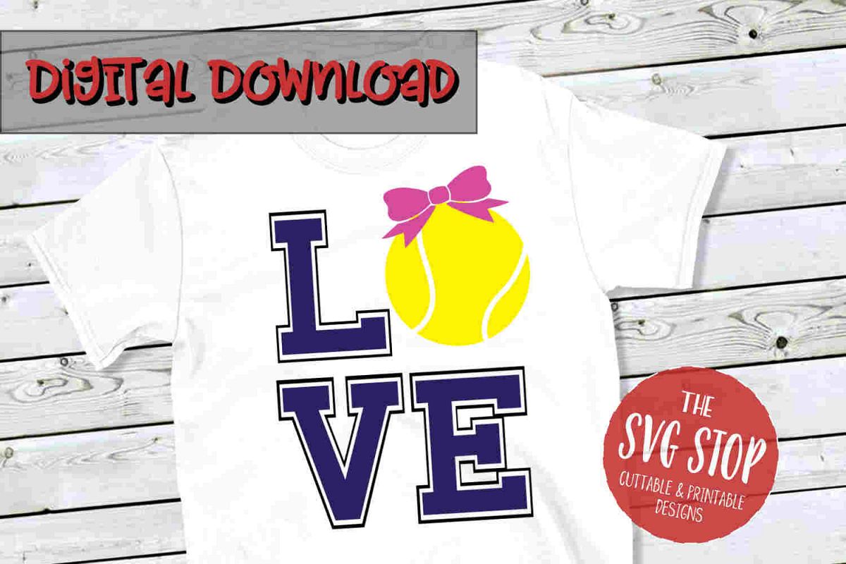 Love Tennis SVG PNG DXF example image 1