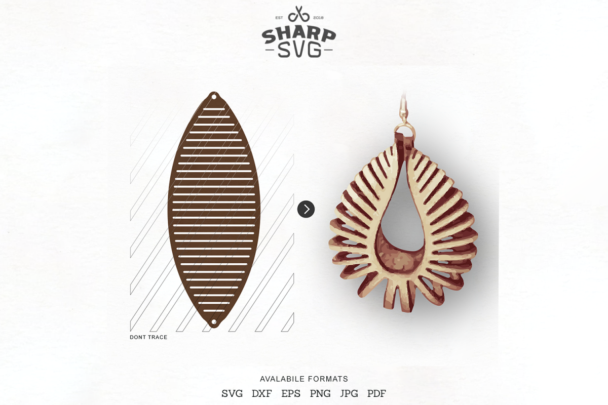 Download Sculpted Earring SVG - Leather Twisted Earrings Cut Template