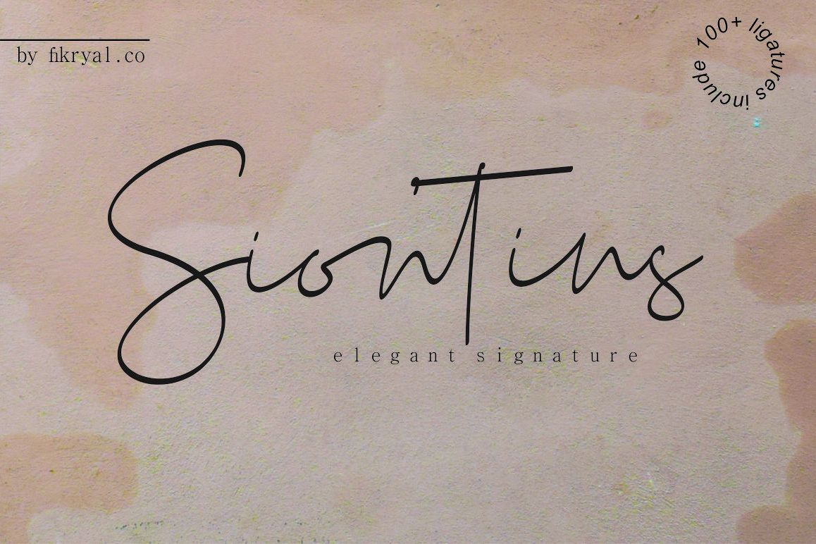 Siontins // elegant signature font example image 1