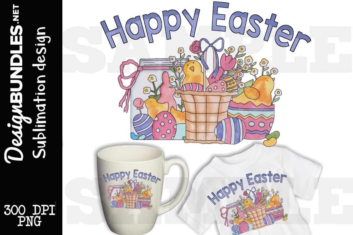 Happy Easter Sublimation Design example image 1