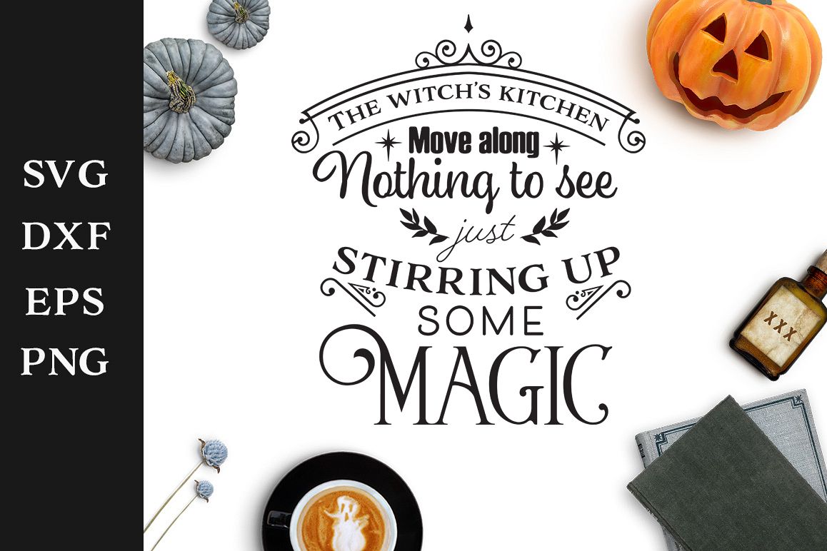 Download The Witch's Kitchen Halloween SVG Cut File (142605) | Card ...