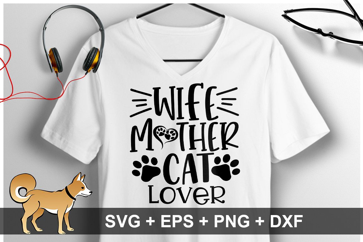Wife Mother cat Lover SVG Design example image 1