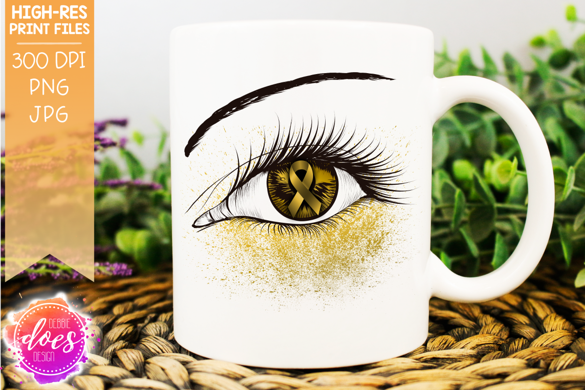 Gold Awareness Ribbon Eye - Printable Design example image 1