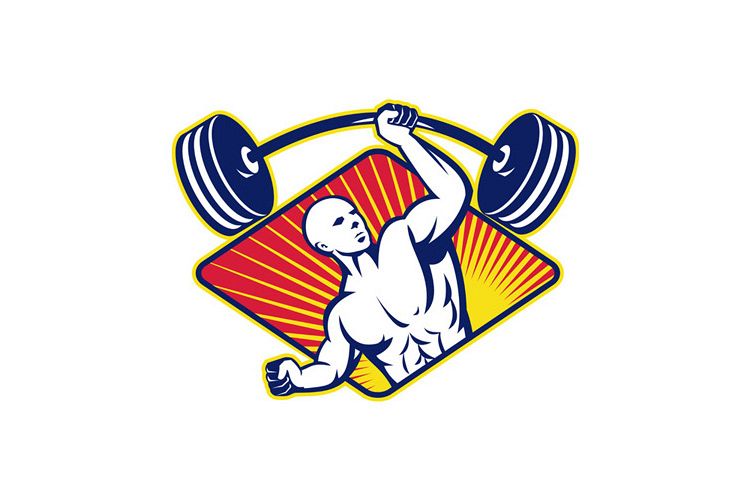 Weight lifter Body Builder Lifting Barbell example image 1