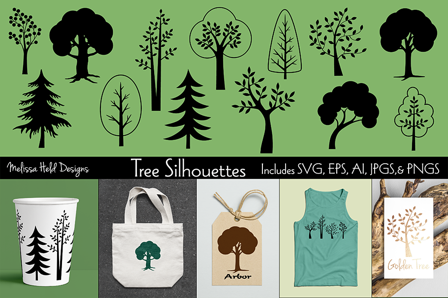 SVG Tree Silhouettes example image 1
