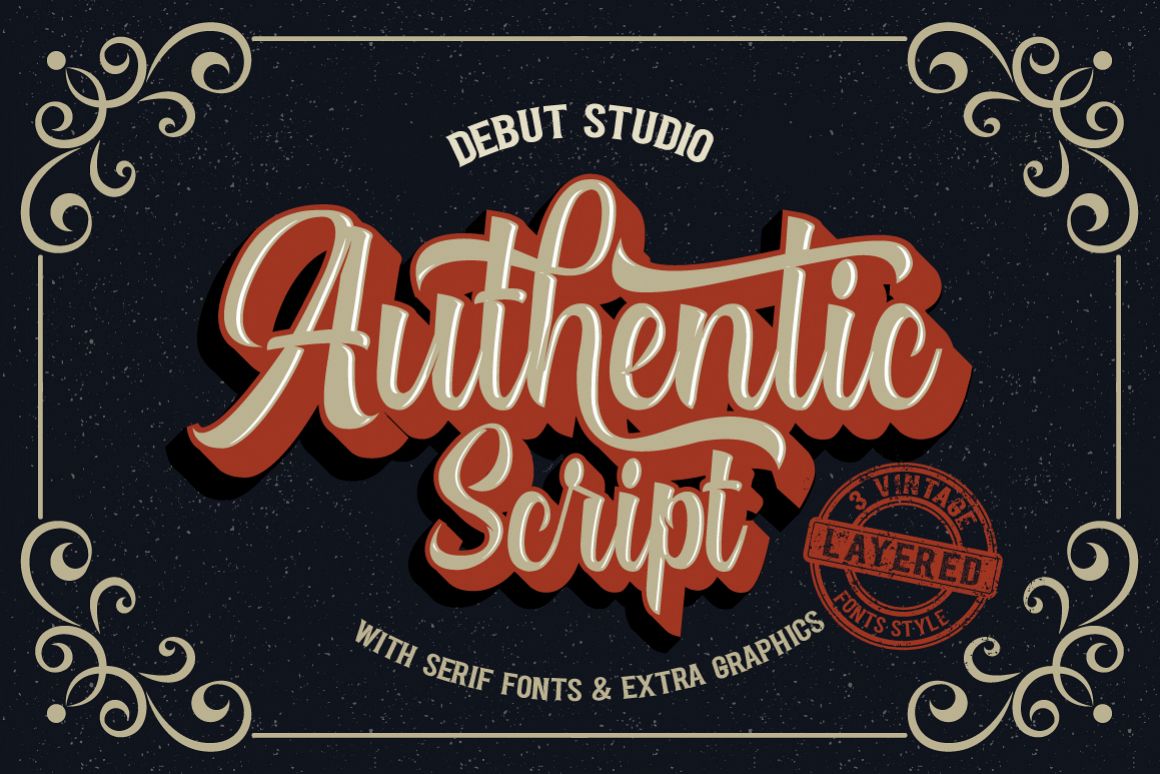 Authentic Script // Layered Fonts example image 1