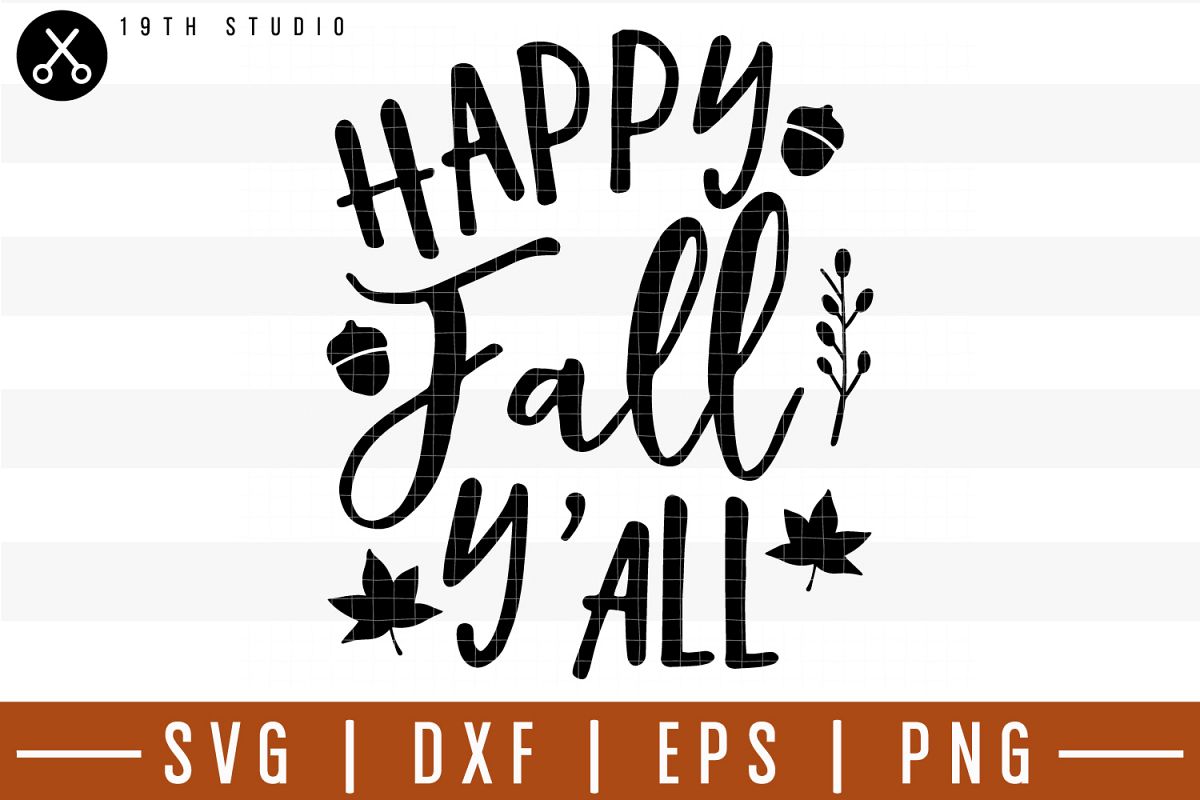 Happy fall y'all SVG| Fall SVG example image 1