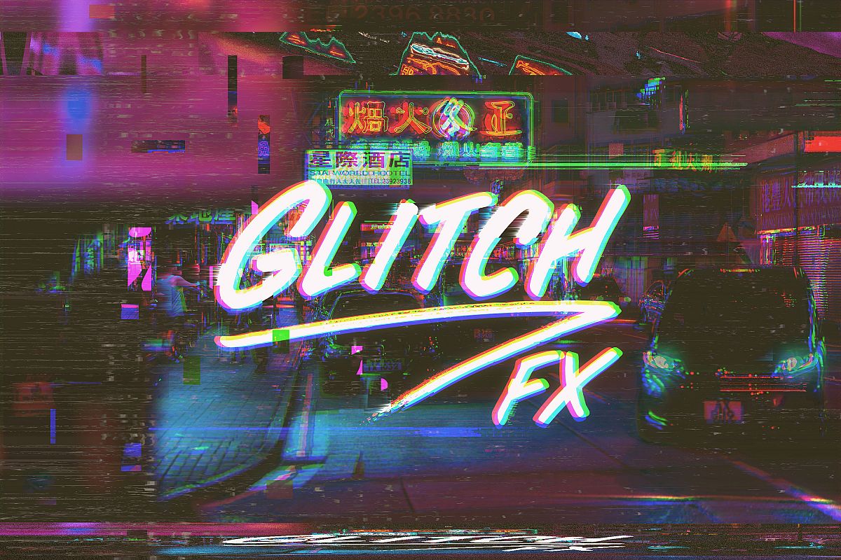 Glitch Fx Psd Template - 