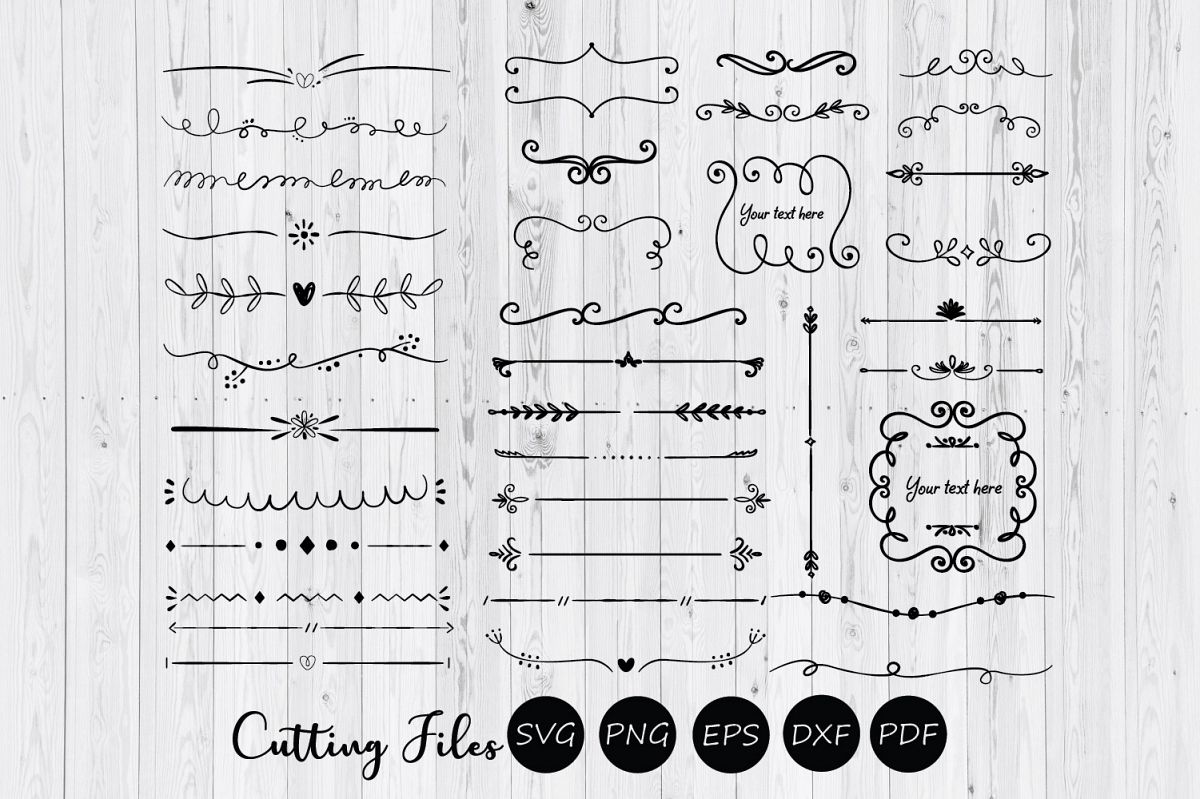 36 Hand drawn floral ornaments and text dividers example image 1