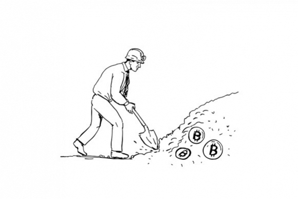 Bitcoin Miner Mining Cryptocurrency Drawing example image 1