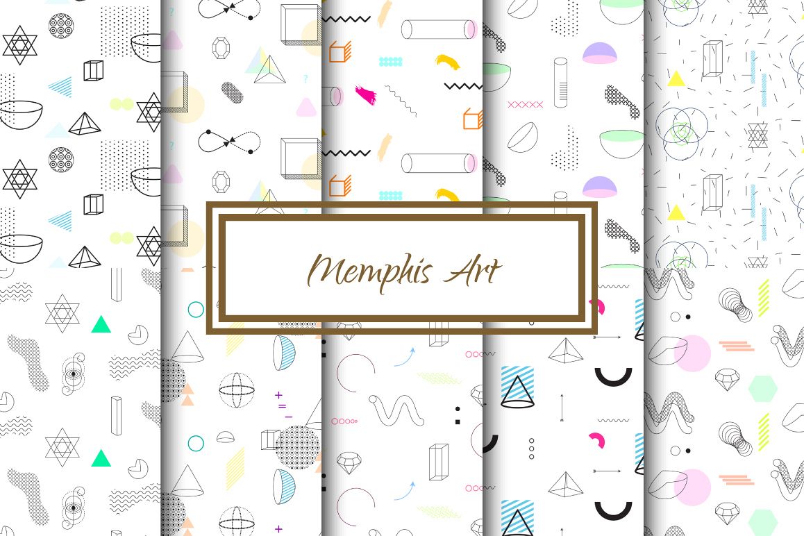 Memphis Art Vector Patterns example image 1