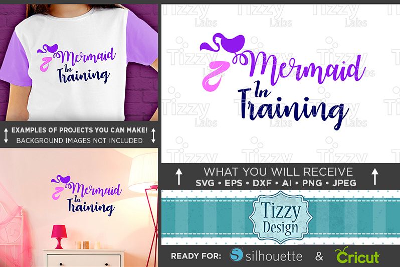 Mermaid in Training SVG File - Girls Mermaid T-Shirt - 1065 example image 1