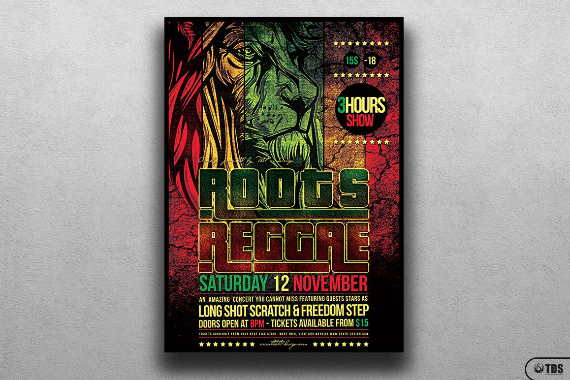 Roots Reggae Flyer Template example image 1