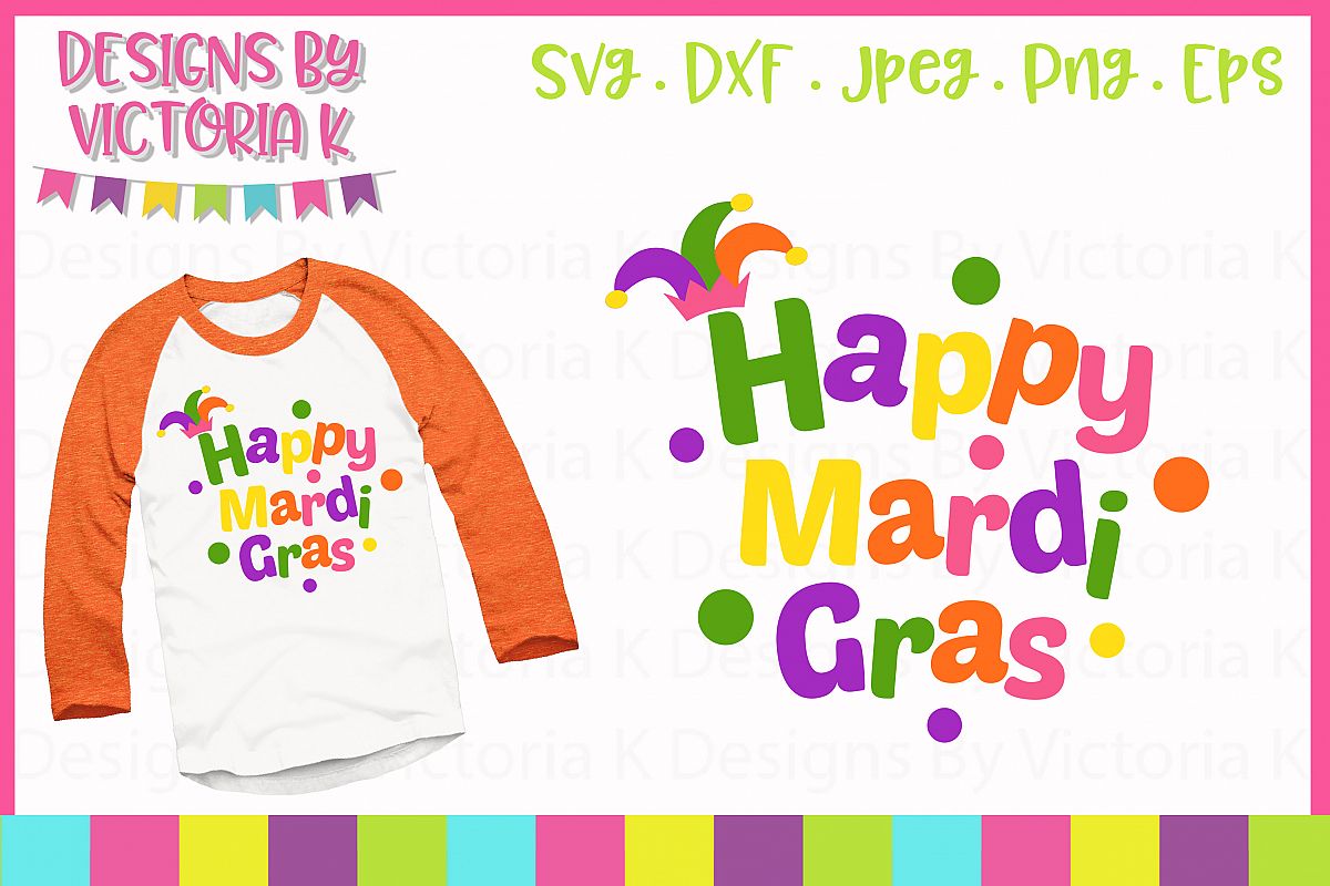 Happy Mardi Gras, SVG, DXF, PNG example image 1