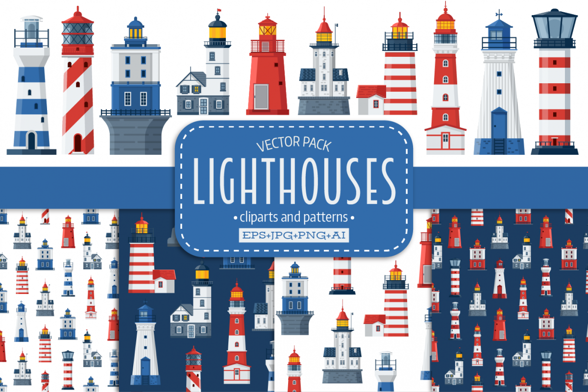 Lighthouse Icons and Patterns example image 1
