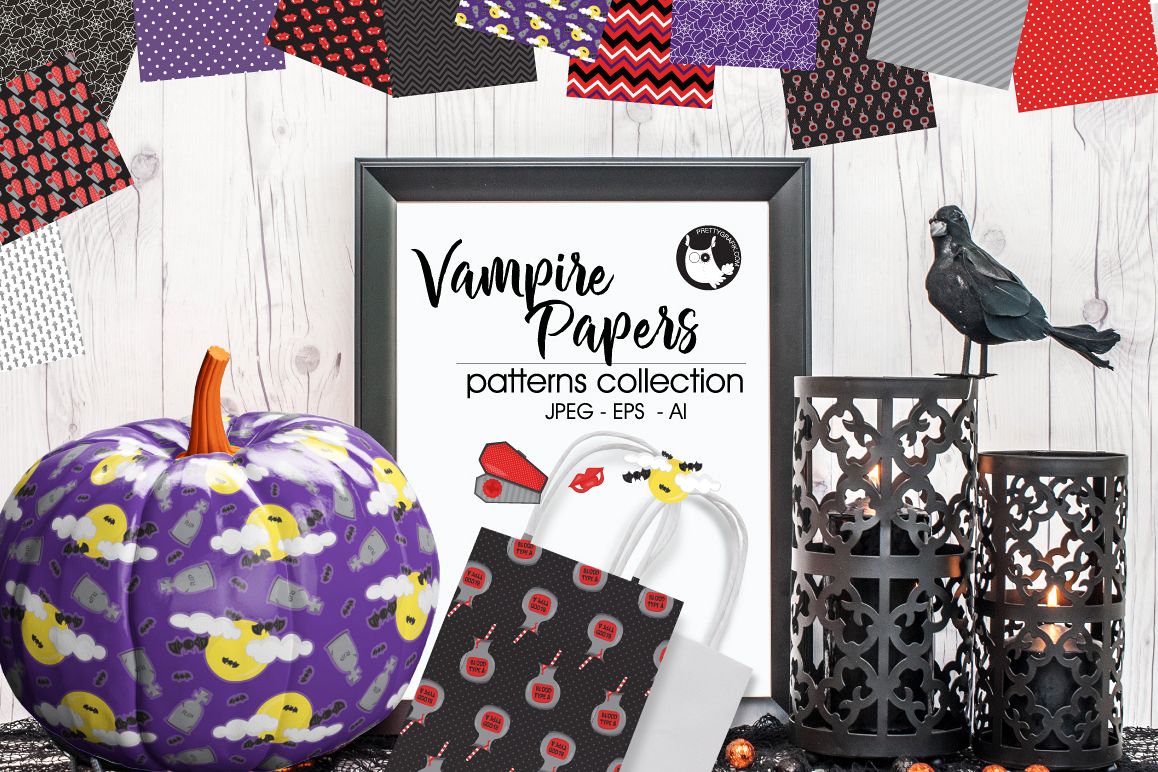 VAMPIRE-PAPERS, digital papers example image 1