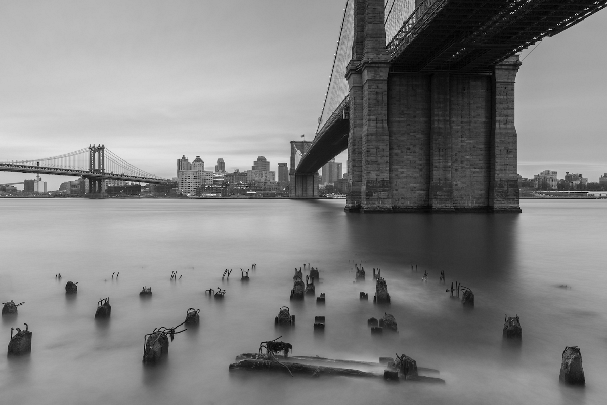 Brooklyn Bridge,Manhattan Bridge and Dumbo from broken pier example image 1