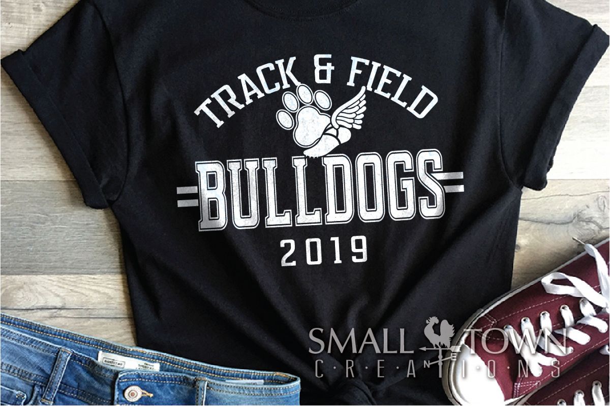 Bulldogs Track and Field, bulldog mascot, PRINT, CUT, DESIGN example image 1