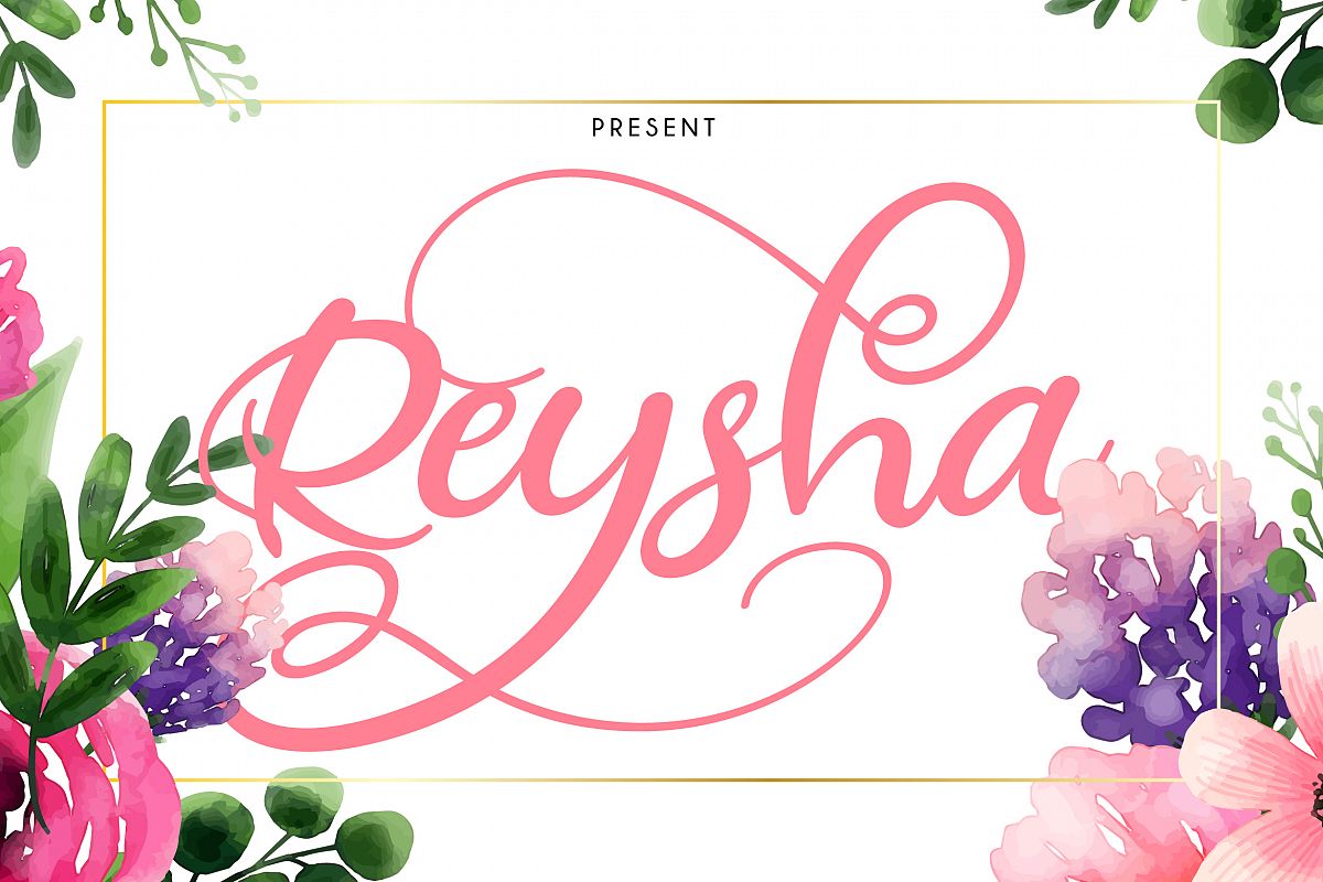 Reysha | Flower Script Font example image 1