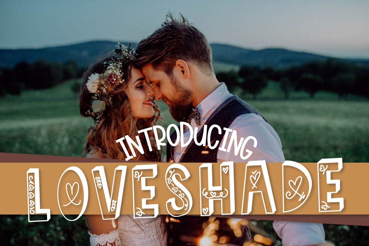 LOVESHADE - A Hearty Hand Drawn Shadow Font example image 1