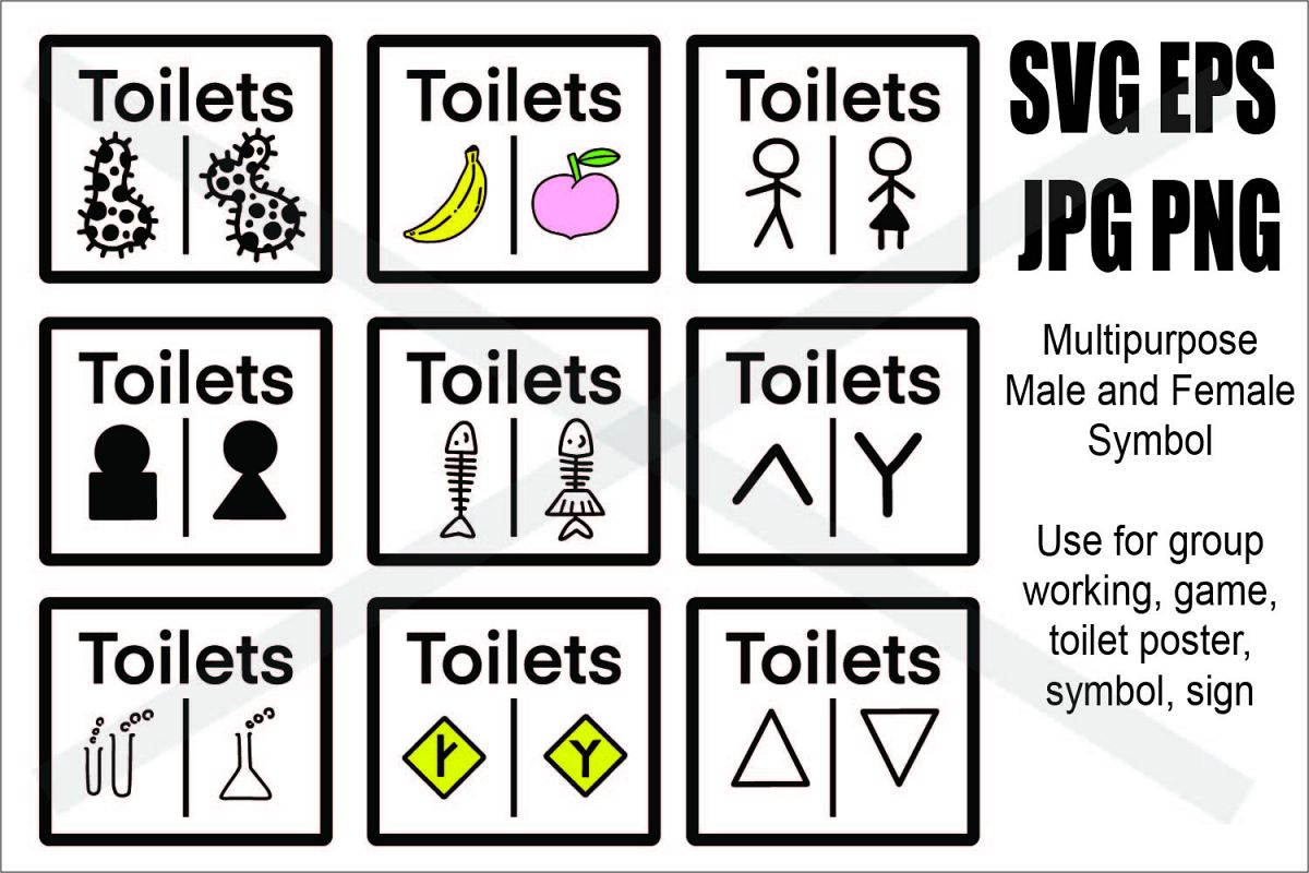 Male and Female Symbol - SVG/EPS/JPG/PNG example image 1