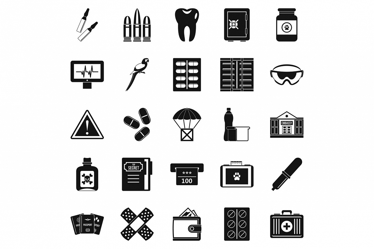 Cause icons set, simple style example image 1