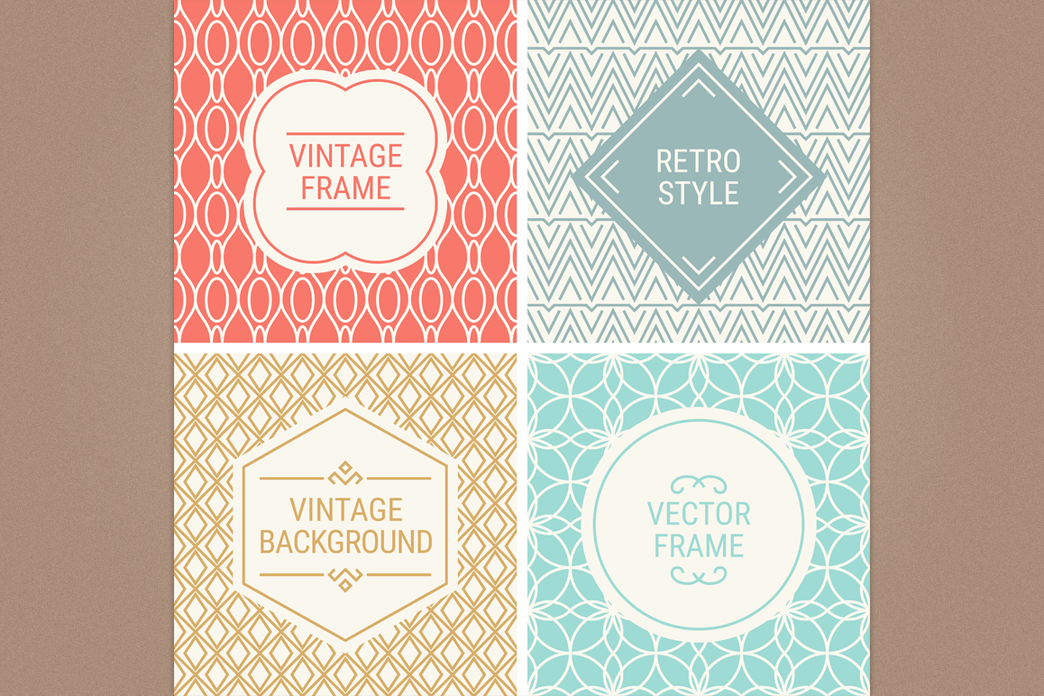 Mono Line Frames and Patterns - Set 20 example image 1